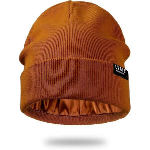 Unisex  Imported Elastic Cotton Knitted Cuffed Satin Lined Winter Beanie Hat